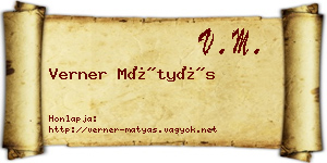 Verner Mátyás névjegykártya