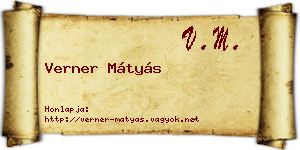 Verner Mátyás névjegykártya