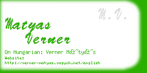 matyas verner business card